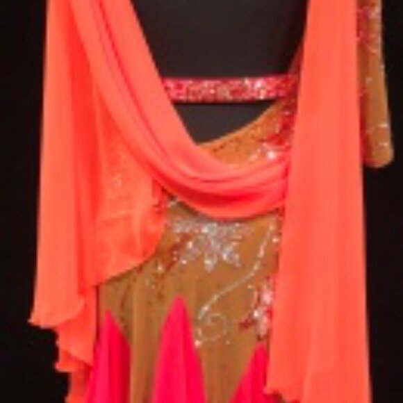 Orange Blossom - Ballroom Smooth Gown Nude & Orange by Dore Designs - Picture 4 of 16